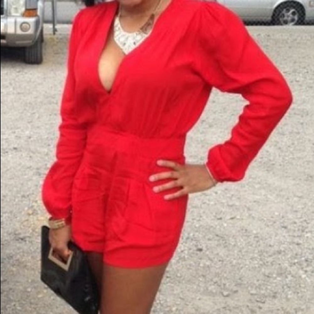 Red Short Romper